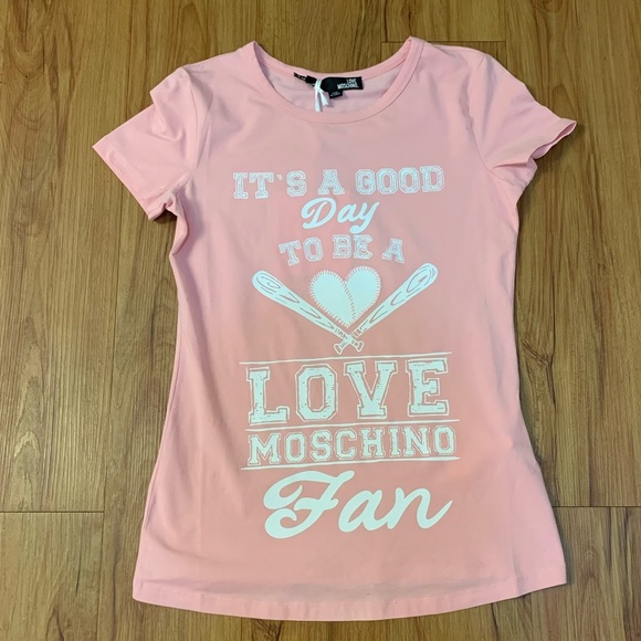 LOVE MOSCHINO "It's A Good Day" Pink T-Shirt - Picture 4 of 11